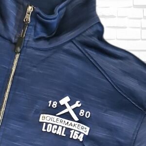 AKWA Classic SZ L Mock Neck Long Sleeve Full Zip Dark Blue Performance Jacket